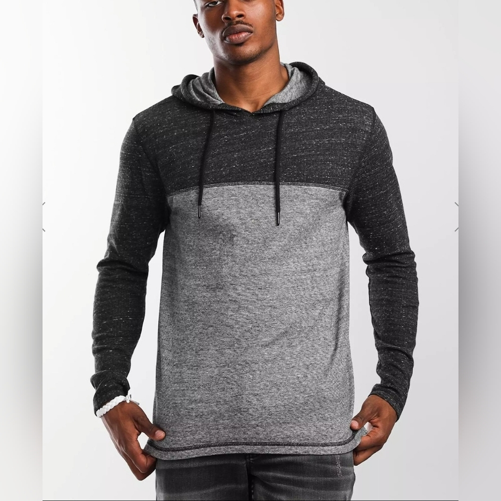 BKE Buckle Heathered Hoodie Men's Colorblock Lightweight sz XL